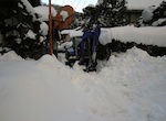 重機、トラクターによる除雪作業