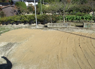広場、生活道路の補修作業後点検