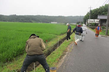 水田鳥獣害防止電気柵設置