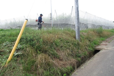 農用地水路の泥上げ・法面の草刈り（個人作業）